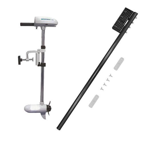 Watersnake Trolling Motor 18lb Thrust Electric Trolling Motor and Fixed Motor Bar Watersnake Trolling Motor 18lb Thrust Electric Trolling Motor and Fixed Motor Bar
